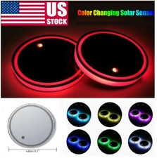 1Pc Cup Pad Car Accessories LED Light Cover Interior Decoration Lamp 7 Colors US picture