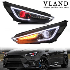 VLAND LED Headlights for 2015-2018 Ford Focus Demon Eyes w/Sequential Signal Set picture