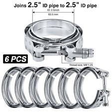 6x Exhaust Downpipe 2.5inch V Band Clamp with Flange Male Female Stainless Steel picture
