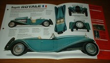 1931 Bugatti Royale Spec Sheet Brochure Photo Inline 8 Royal Vintage picture