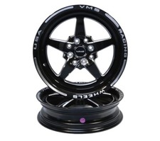 2x 15X3.5 Skinnies Black V star Drag Racing Black Silver Wheels 5X100 5X114 ET10 picture
