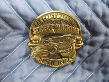 Vintage 1981 Car Craft Magazine Street Machine Nationals Brass Belt Buckle NOS picture