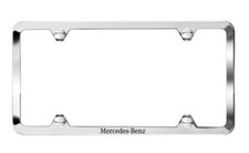 Mercedes-Benz Laser Etched Polished 304 Stainless Steel Slimline License Plate picture