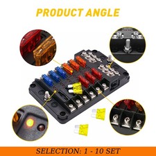 12 Way Fuse Block Marine Fuse Box LED Indicator Automotive Blade Panel 1-10Set picture