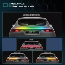 Carbon Fiber LED Car Tail Brake Light Strip Rear Spoiler Lip Trim 52CM Length picture