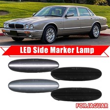 4x Smoked White LED Front Rear Side Marker Light For 98-03 Jaguar XJ XJ8 XJR picture