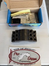 Steel 350 Chevy 4 Bolt Flat Bottom 2-4 Main Caps New With ARP Stud Kit. New picture