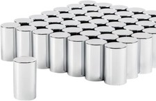 33mm x 3-1/2'' Chrome Plastic Cylinder Nut Cover Screw-on for Semi Truck 60 Pack picture