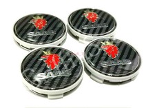 4 X Saab Carbon Fibre Alloy Wheel Centre Caps 62mm 63mm 93 9-3 95 9-5 900 9000 picture
