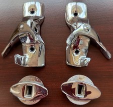 1953-1955 CORVETTE: Folding Convertible Top Frame Rear Lower Latches-Rcvrs (2) picture