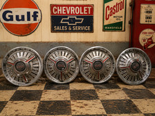 Vintage Chevrolet SS Hubcaps Wheel Covers Set of 4 Chrome Red 14