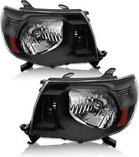 For 2005-2011 Toyota Tacoma Headlights Headlamps Black Driver & Passenger picture