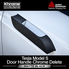 Matte Black Chrome Delete Overlay for 2012–2020 Tesla Model S Handles picture