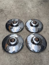 Porsche 356 Chrome Hub Caps Set of 4 Colored Crest Emblem Vintage OEM picture