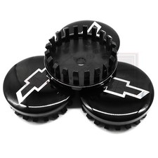 4 Pieces 3.25in Wheel Center Hub Caps Black Bowtie For Suburban Silverado Tahoe picture