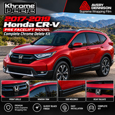 2017-2019 Prefacelift Honda CRV Complete Gloss Black Chrome Delete Vinyl Overlay picture