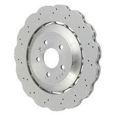 SHW Performance Pair Set 2 Rear Drill Wavy 356mm Disc Brake Rotors For Audi RS7 picture