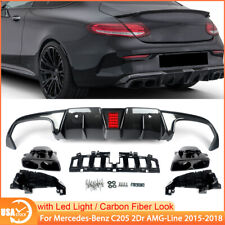 For Mercedes-Benz C205 C43 C63 AMG 2015-2018 Rear Diffuser w/ Tailpipe Tips picture