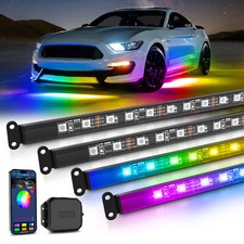MICTUNING RGB LED Strip Under Car Tube APP Underbody Underglow Neon Light Kit picture