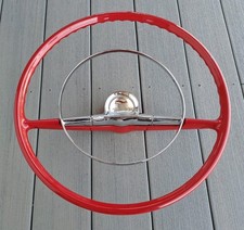 Vintage 1957 Chevy Belair Steering Wheel Red Original Condition See Photos picture