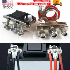 2PCS Battery Terminal Connectors Top Post Battery Wire Cable Terminals Clamp Set picture