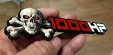 1000HP 3D TEXTURED  Skull Fender Exterior Engine Badge  Acrylic Decal Truck X1 picture