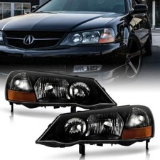 [For HID Xenon Model] Black 2002-2003 Acura TL Headlamps lights Pair Left+Right picture