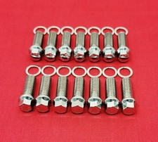ARP GRADE 8 POLISHED STAINLESS STEEL 6 POINT HEADER (14) BOLTS KIT SET 3/8 picture