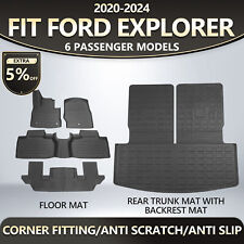 Floor Mats Cargo Mats with Backrest Mat Cargo Liners For 2020-2024 Ford Explorer picture