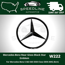 W222 S Gloss Black Star Trunk Emblem Mercedes AMG S63 S65 S550 Rear Logo Badge picture