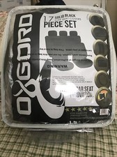 OxGord 17 Piece Set Car Seat Covers Solid Black Universal Fit for Cars Truck SUV picture