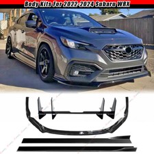 For 22-26 Subaru WRX ST-Style Gloss Black Front Lip+Side Skirts+Rear Diffuser picture