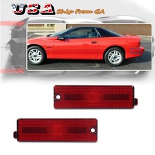 2PCS OE-Style Red Lens Rear Bumper Side Marker Lights For 1993-2002 Chevy Camaro picture