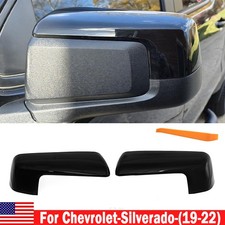 For 2019-26 Chevy Silverado GMC Sierra GLOSS BLACK REPLACEMENT Mirror Cover Caps picture