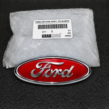 Ford Red & Chrome Oval Emblem 4.5