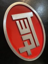 TOYOTA TEQ EMBLEM JAPANESE BADGE MACHINE FINISH METAL RED CAMRY 4RUNNER COROLLA picture
