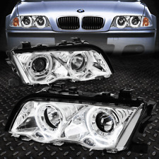 [LED U-Halo] For 99-01 BMW E46 3-Series Chrome Housing Projector Headlight Lamps picture