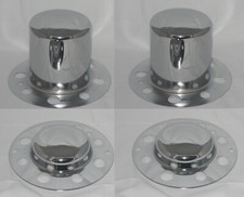 SET OF 4 DUALLY FITS SOME ALCOA EAGLE 8 LUG WHEEL CENTER CAPS CHROME NO LOGO picture