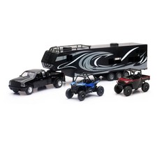New Ray Toys 37046 Pickup Toy Hauler w/Polaris Vehicles (Blue RZR  Red Ranger) picture