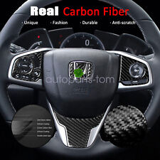 Real Carbon Fiber Steering Wheel Cover Trims Fit For Honda Civic 10th 2016-2020 picture