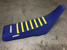 1996-2007 Husqvarna WR 250-360 Seat Cover ALL NAVY BLUE / NEON YELLOW RIBS #191 picture