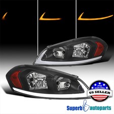 For 06-13 Chevy Impala 06-07 Monte Carlo Black Headlight+Switchback LED Turn picture