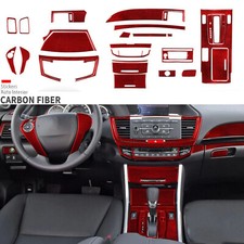 35Pcs Red Carbon Fiber Full Interior Kits Dash Trim For Honda Accord 9th 2014-17 picture