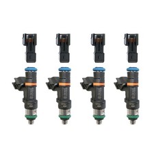 GENUINE Bosch 0280158117 550cc 52lb EV14 Fuel Injectors + Adapters (4) picture