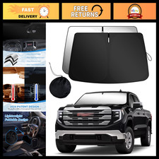 Front Windshield Sunshade for GMC Sierra 1500 2500 3500 - Foldable Sun Shield Pr picture
