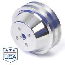 Chrysler Small Block Water Pump Pulley - 2 Groove MOPAR DODGE POLISHED BILLET picture