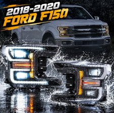 2XLED Headlights Black for Ford F150 XLT XL SSV king 2018 2019 2020 w/Sequential picture