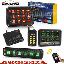 AUXBEAM 6/8/12 Gang RGB Slim Switch Panel Toggle LED Light Circuit Relay System picture