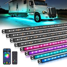 MICTUNING N8 RGBW Underglow Light Bars,8 PCS Exterior Underbody LED Light Strips picture