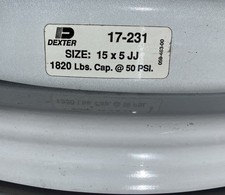 Dexter - Dexter 17-231 - White Trailer Rim - Size: 15 x 5 JJ - Qty. 1 unit picture